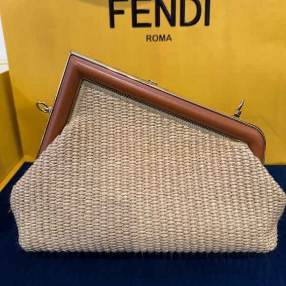 Fendi First Small Raffia Bag - Picture 5 of 8